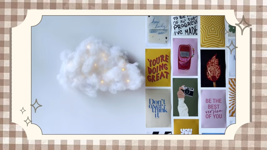 Fluffy cloud décor with warm LED lights