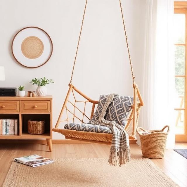 Wooden DIY Hanging Chair Ideas for Modern Interiors