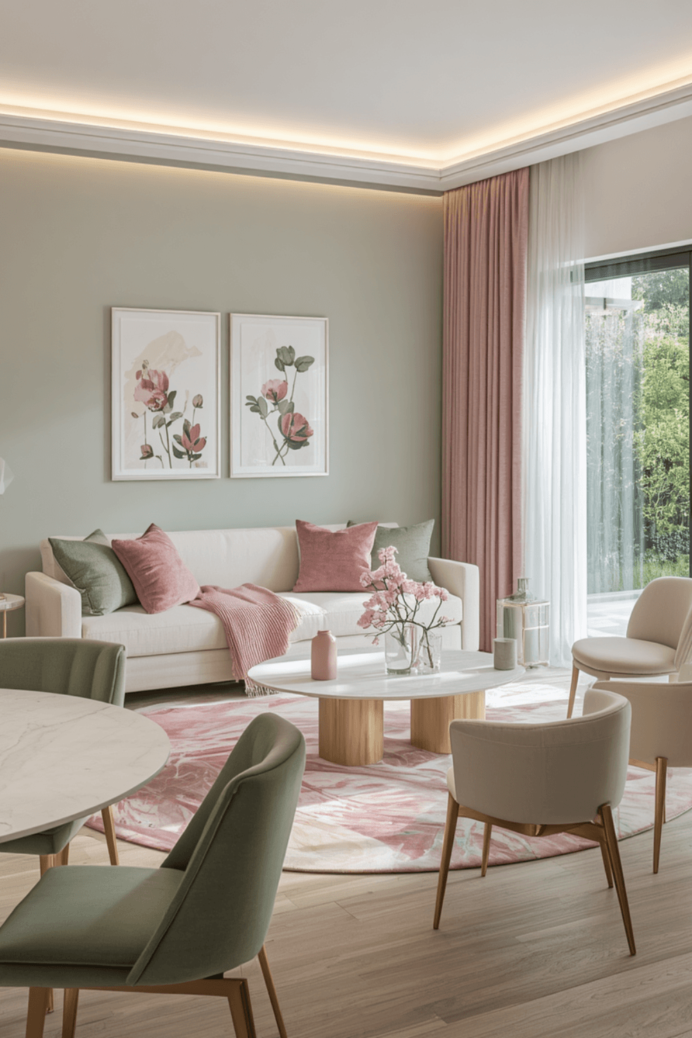 Pink and Green Living Room Ideas That Feel Elegant