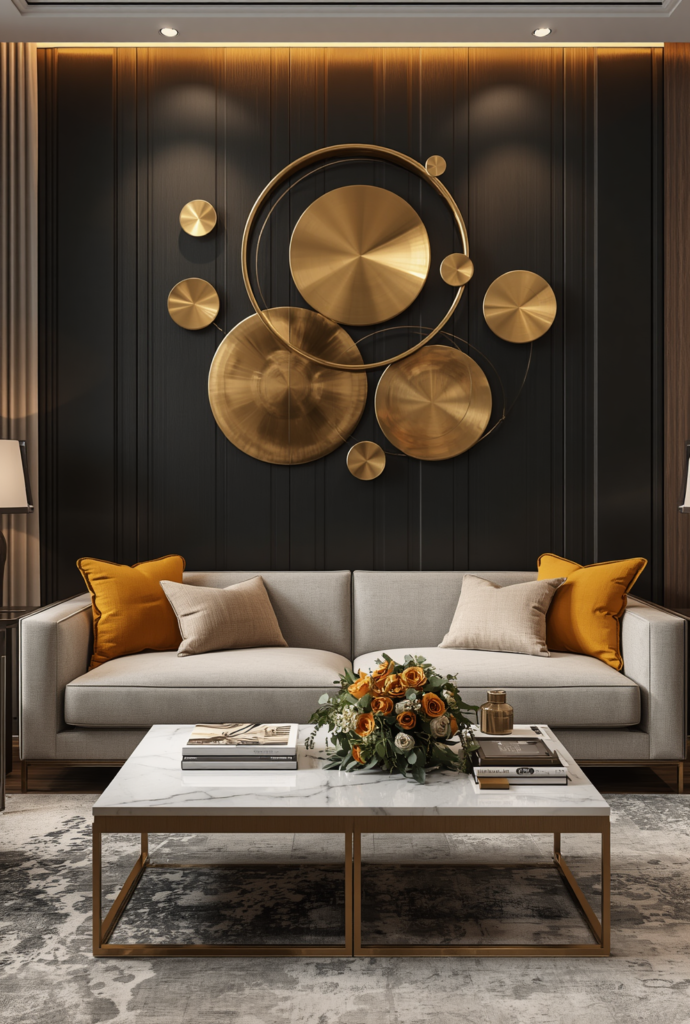 6. Black Accent Wall Ideas for a Sophisticated Modern Living Room