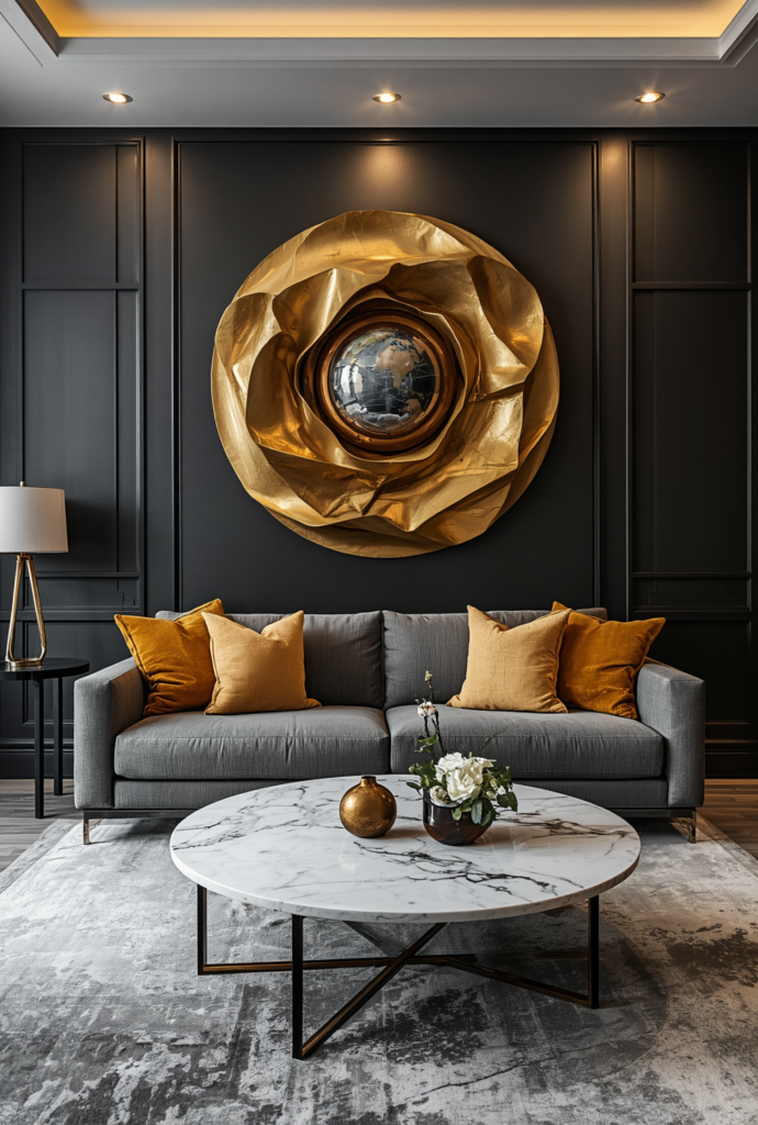 7. How to Decorate a Gray Sofa with Warm Neutral Accessories