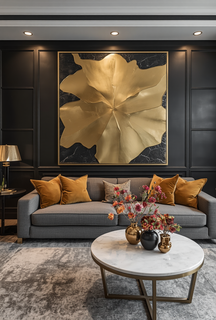 8. Warm Lighting Ideas for a Cozy Black and Gold Living Room